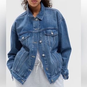 GAP | Oversized Icon Denim Jacket; Size “L” (NWOT) Color:Medium Indigo